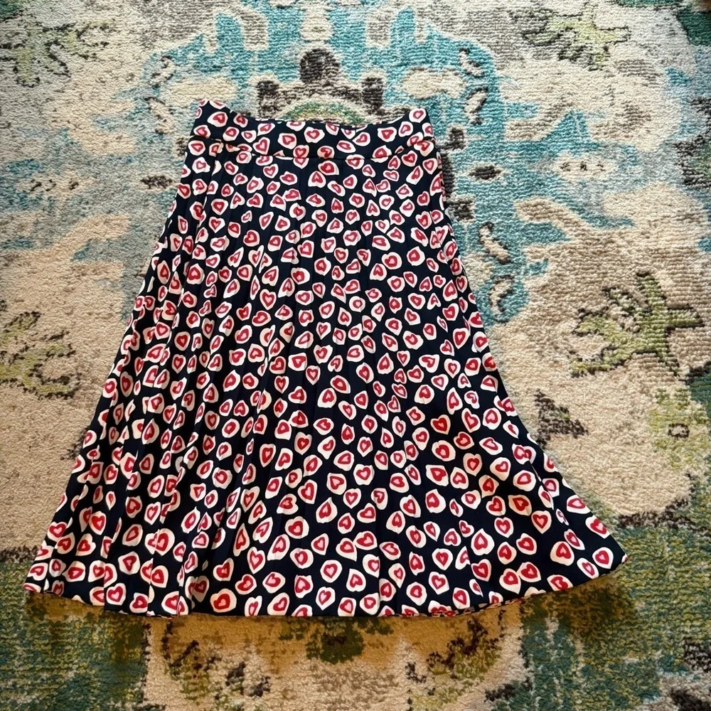 Shabby Chic J. Crew heart pattern midi dress